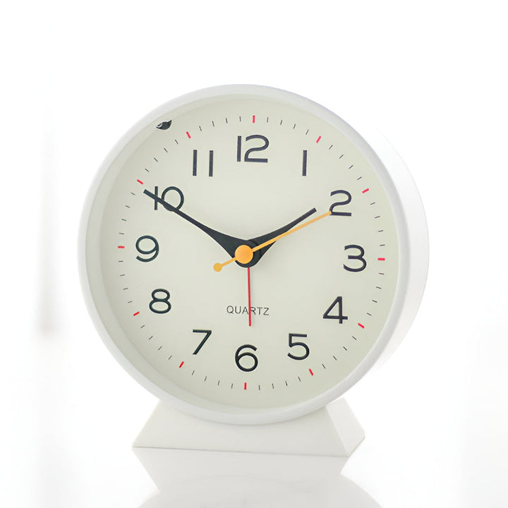 Retro Round Analog Alarm Clock Silent Non-Ticking Light Button