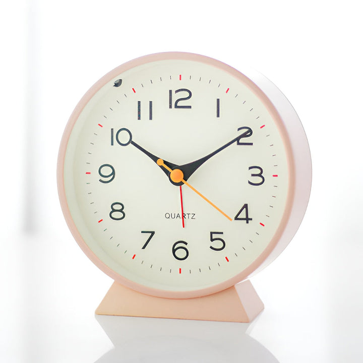 Retro Round Analog Alarm Clock Silent Non-Ticking Light Button