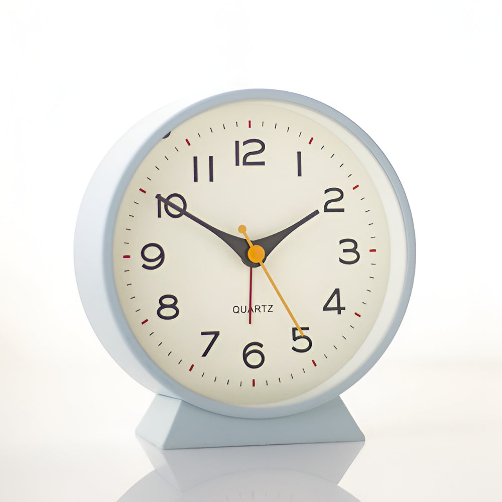Retro Round Analog Alarm Clock Silent Non-Ticking Light Button