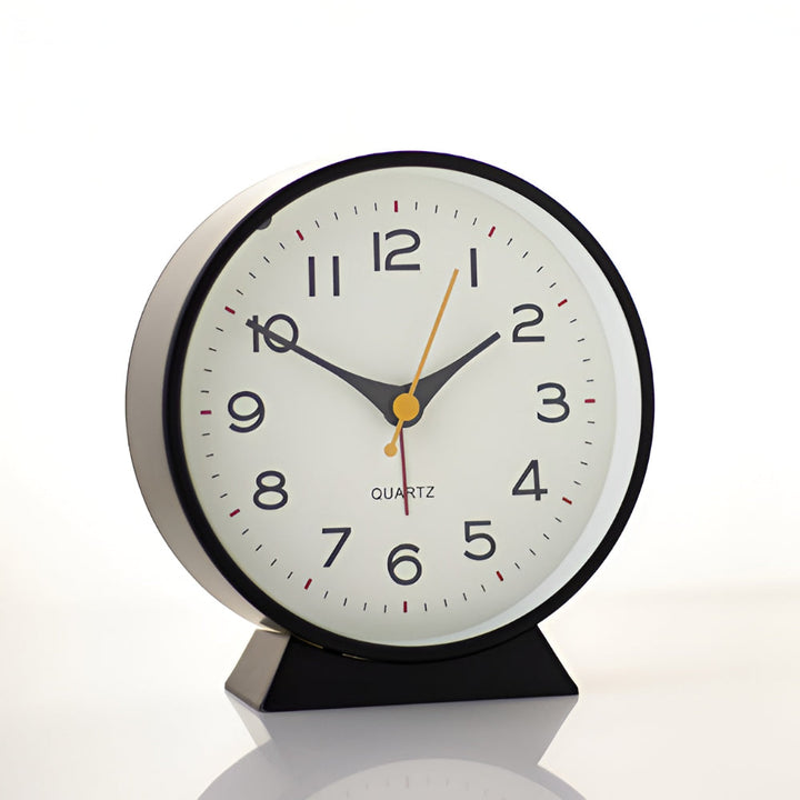 Retro Round Analog Alarm Clock Silent Non-Ticking Light Button
