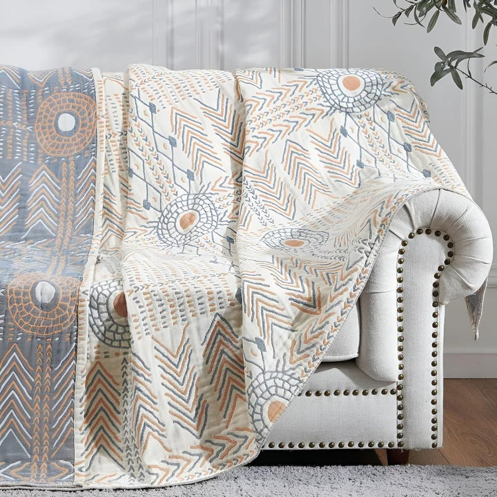 Reversible Blanket 150x200 to 200x260cm | Ultra-Plush Dual-Sided Finish | Sofa Throw, Bed Cover &amp; Decorative Wall Accent