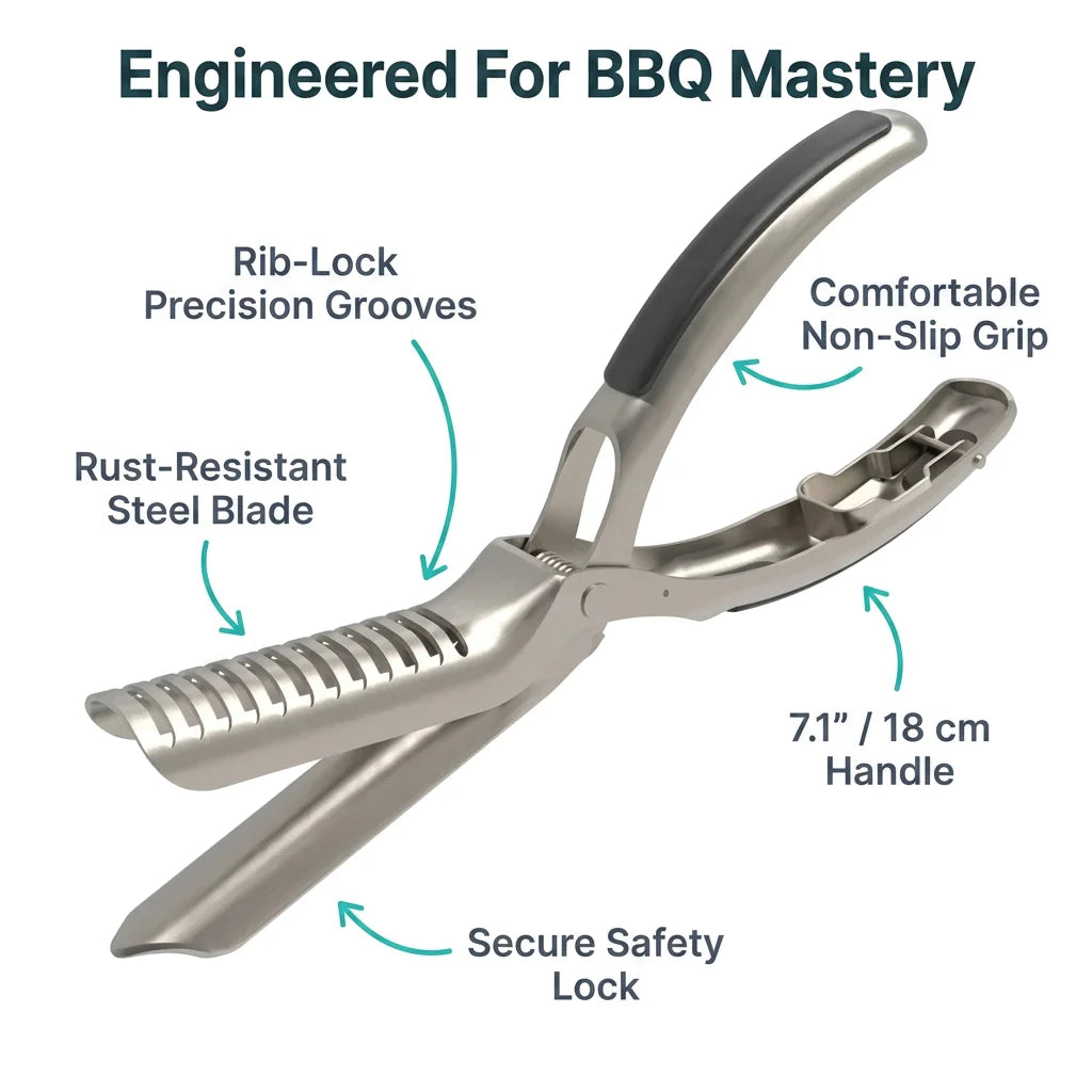 Rib Membrane Remover Tool Stainless Steel | Non-Slip Ergonomic Handle | Rust-Resistant, Dishwasher-Safe BBQ Prep Tool