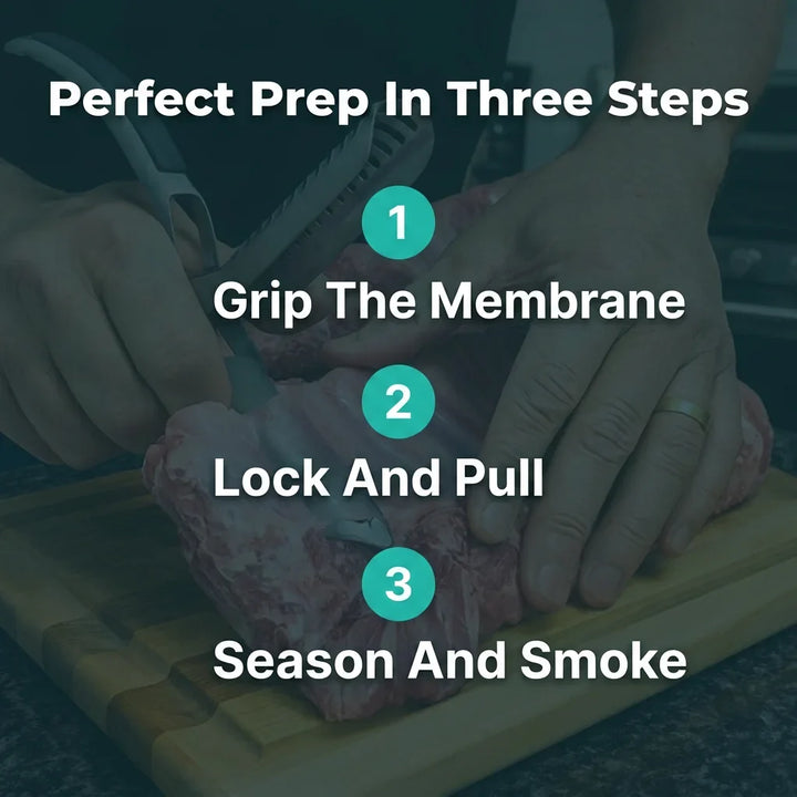 Rib Membrane Remover Tool Stainless Steel | Non-Slip Ergonomic Handle | Rust-Resistant, Dishwasher-Safe BBQ Prep Tool