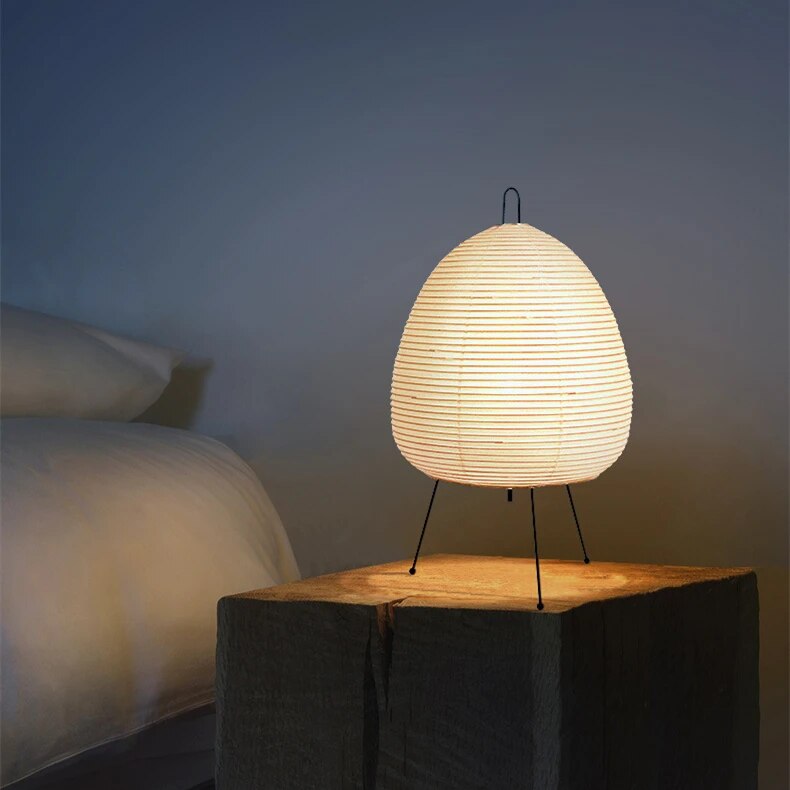 Rice Paper Table Lamp | Japanese-Inspired LED Design | Energy-Efficient Ambient Lighting for Living Room, Bedroom or Office
