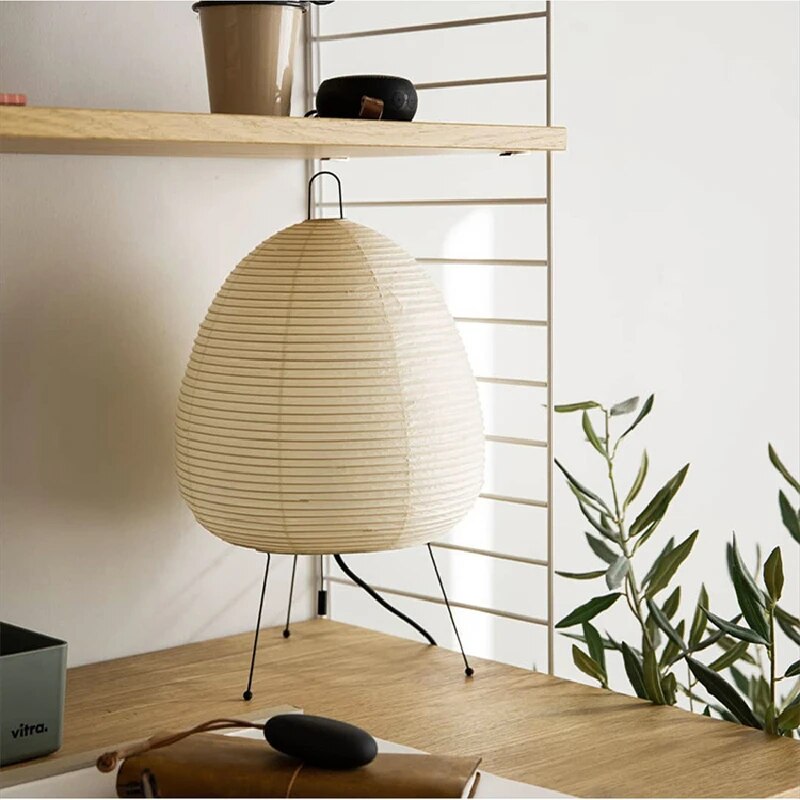 Rice Paper Table Lamp | Japanese-Inspired LED Design | Energy-Efficient Ambient Lighting for Living Room, Bedroom or Office