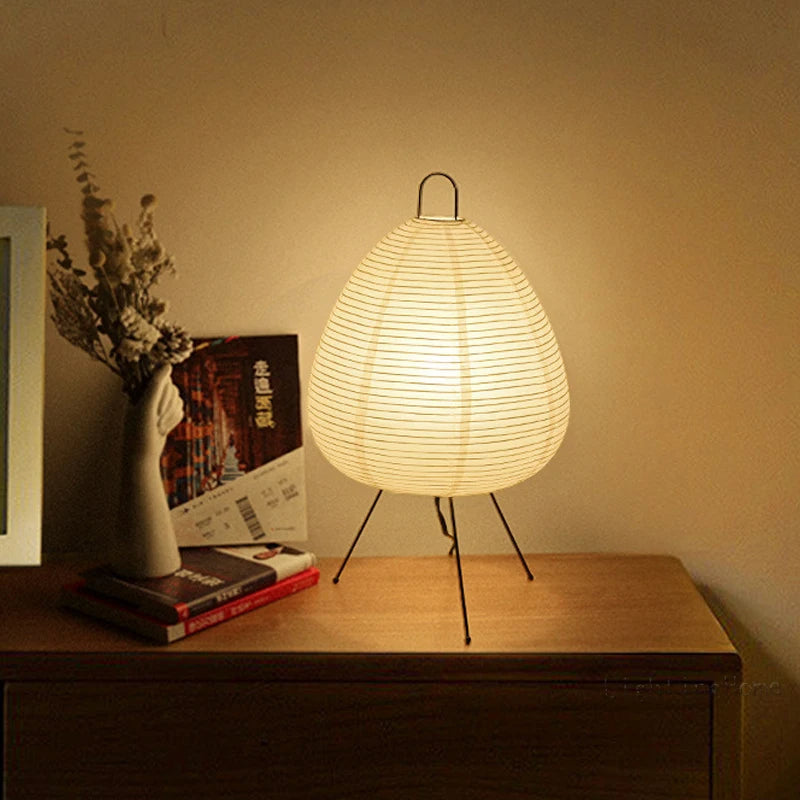 Rice Paper Table Lamp | Japanese-Inspired LED Design | Energy-Efficient Ambient Lighting for Living Room, Bedroom or Office