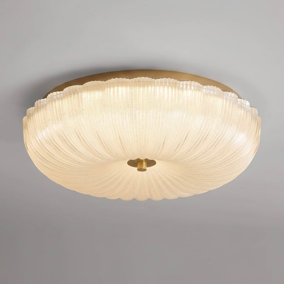 RippleGlow flush mount ceiling light featuring elegant textured glass for refined indoor illumination.