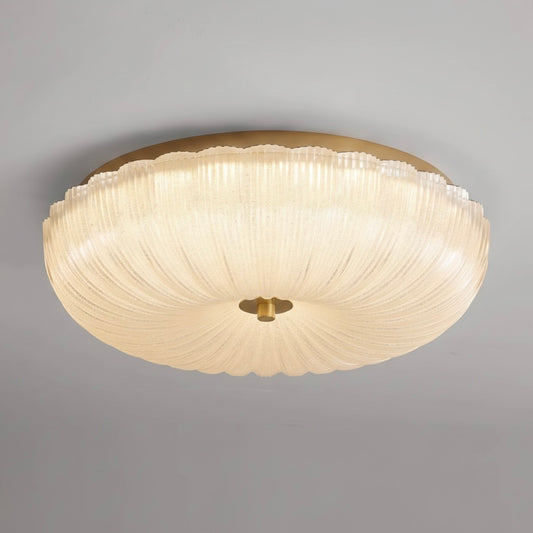 RippleGlow flush mount ceiling light featuring elegant textured glass for refined indoor illumination.