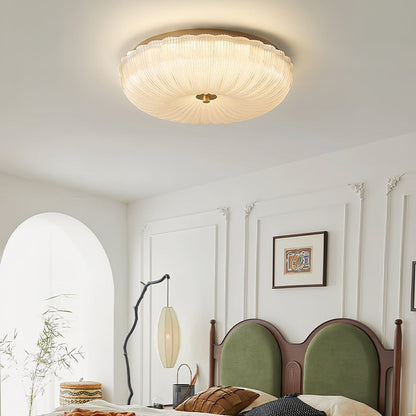RippleGlow | Elegant Textured Glass Flush Mount Ceiling Light Fixture 7