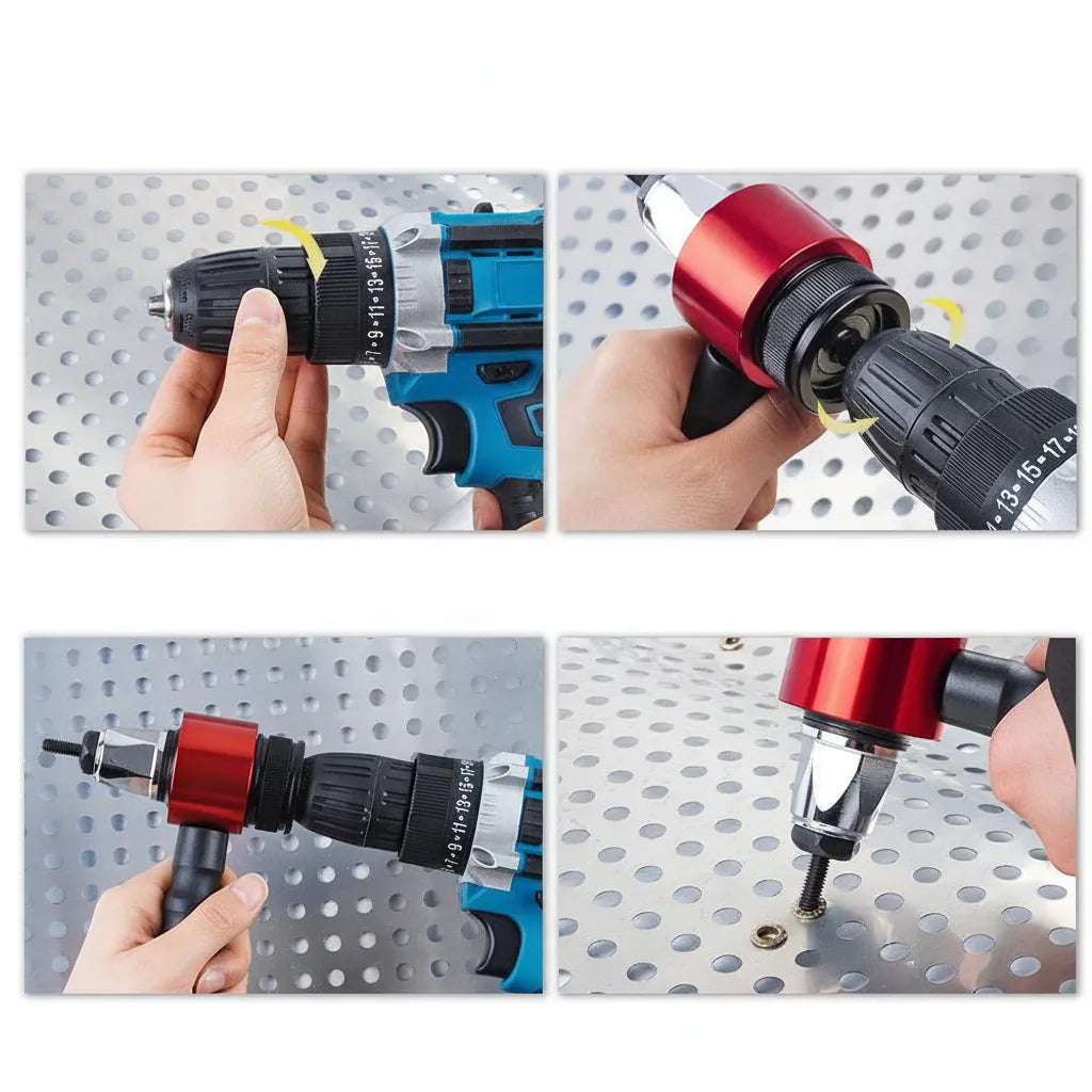 Rivet Nut Adapter M3–M8 | Cordless Drill Rivet Gun Attachment Set