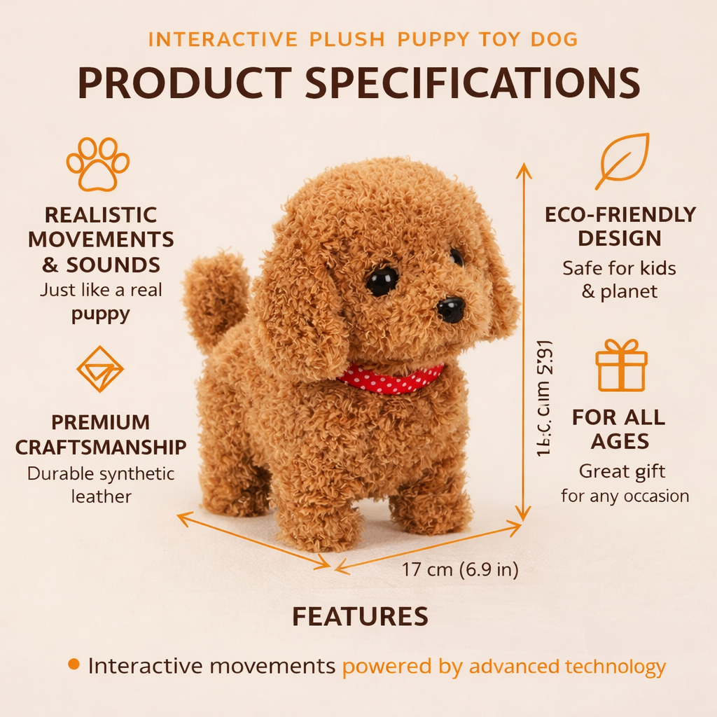 Walking Dog Toy Interactive Kids Battery Operated with Barking Sound 7
