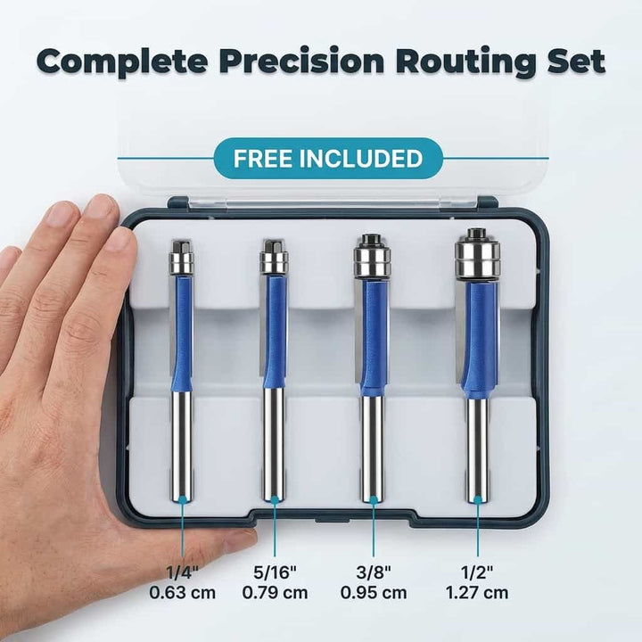 Rotary Deburring Bit Set (Pack of 4) | Dual Bearing Design for Vibration-Free Cuts | Fits 6.35 mm Standard Shank Tools