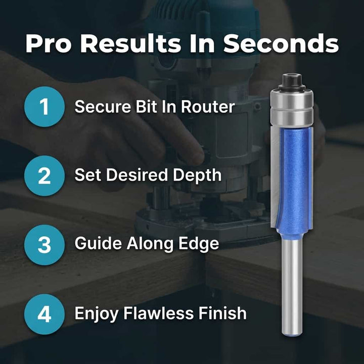 Rotary Deburring Bit Set (Pack of 4) | Dual Bearing Design for Vibration-Free Cuts | Fits 6.35 mm Standard Shank Tools