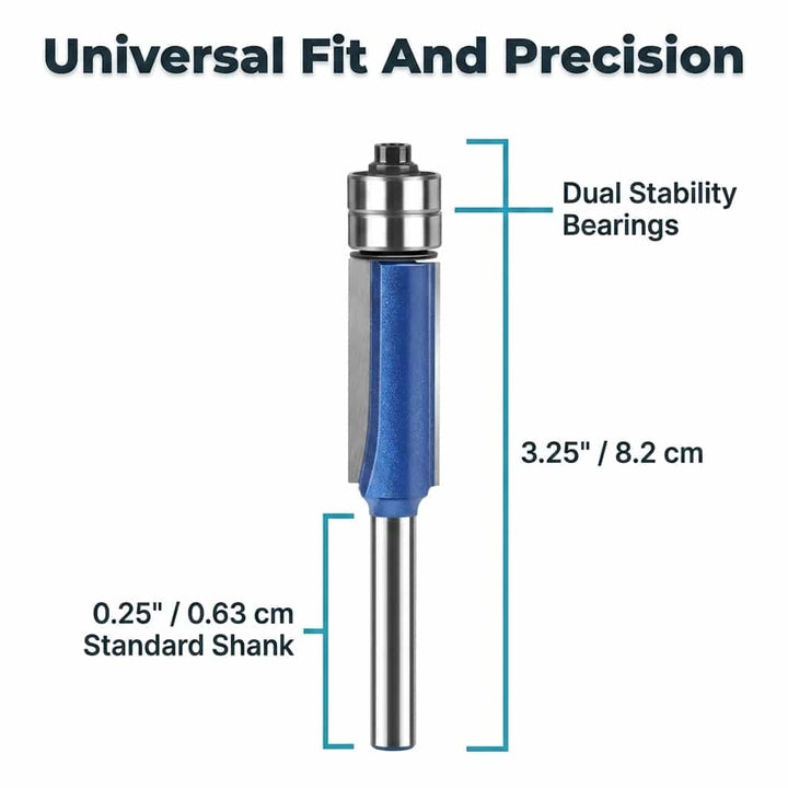 Rotary Deburring Bit Set (Pack of 4) | Dual Bearing Design for Vibration-Free Cuts | Fits 6.35 mm Standard Shank Tools
