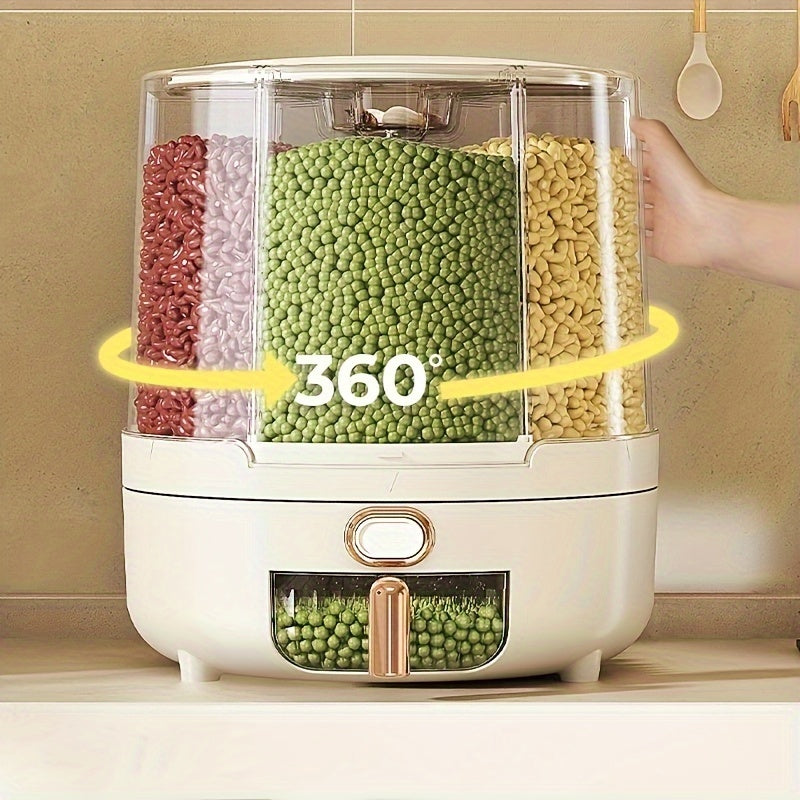 Rotating Airtight Food Storage Container | Large-Capacity Grain &amp; Cereal Dispenser with 360° Design 1
