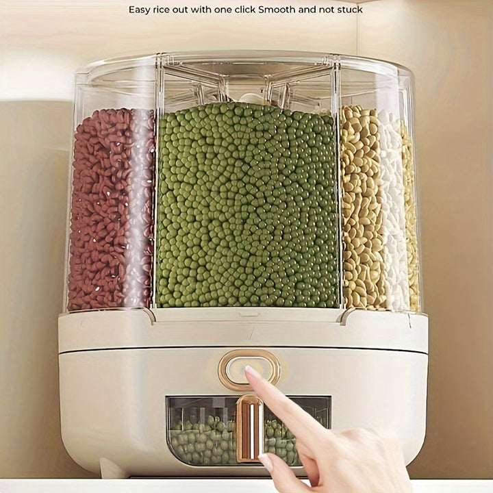 Rotating Airtight Food Storage Container | Large-Capacity Grain &amp; Cereal Dispenser with 360° Design 2