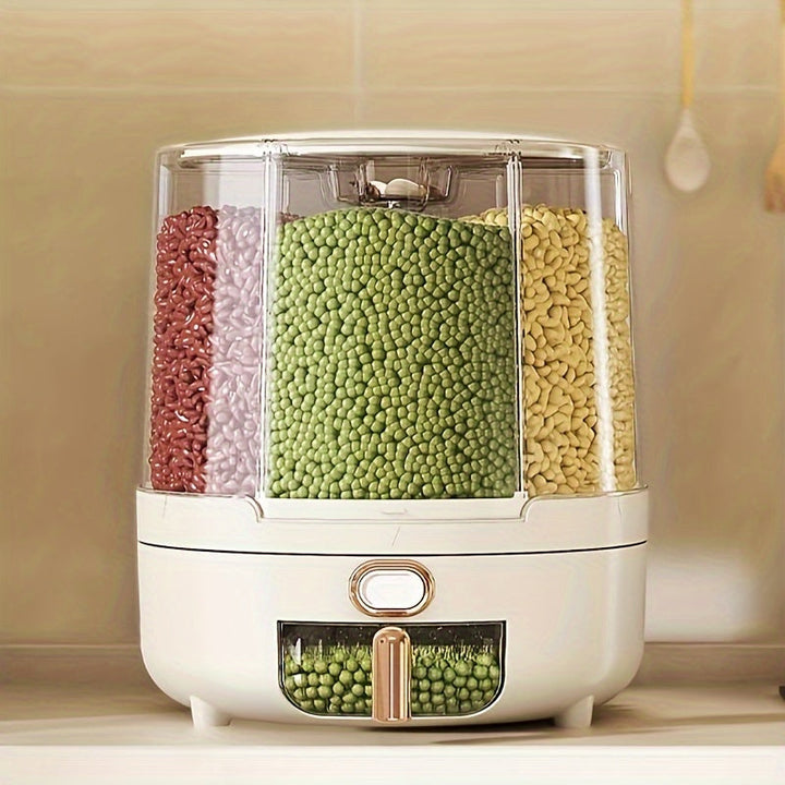 Rotating Airtight Food Storage Container | Large-Capacity Grain &amp; Cereal Dispenser with 360° Design 3