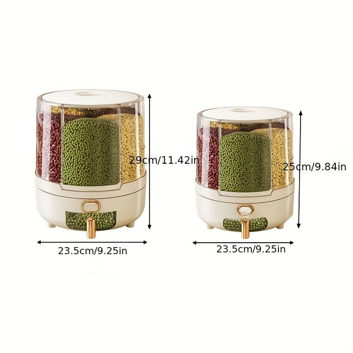 Rotating Airtight Food Storage Container | Large-Capacity Grain &amp; Cereal Dispenser with 360° Design 4
