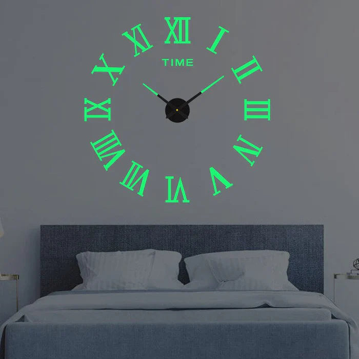 Round Wall Clock 40-130 cm | Black, Silver, Golden or Glowing Numbers | Silent Quartz Movement, Wall Mount Included