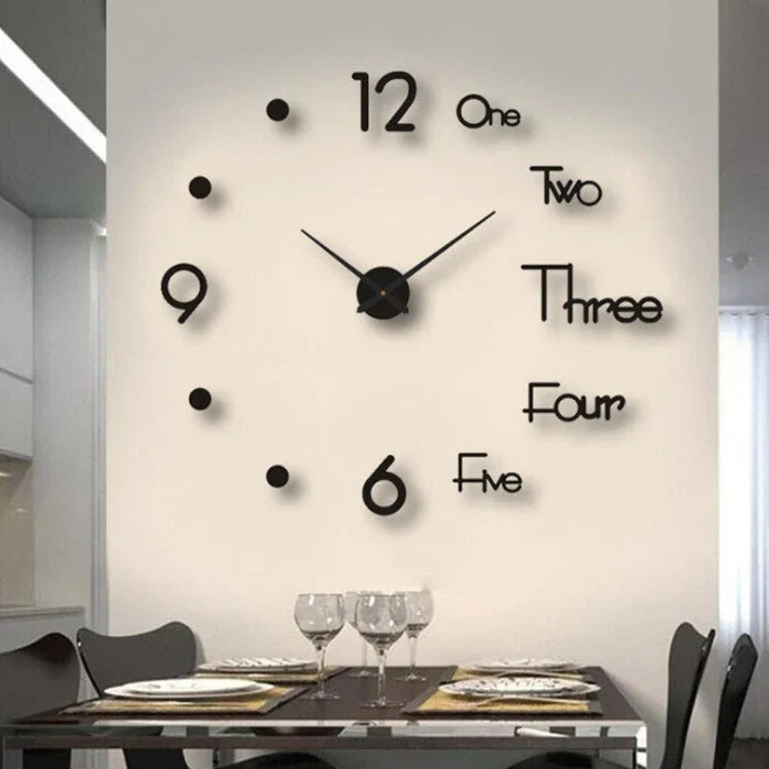 Round Wall Clock 40-130 cm | Black, Silver, Golden or Glowing Numbers | Silent Quartz Movement, Wall Mount Included