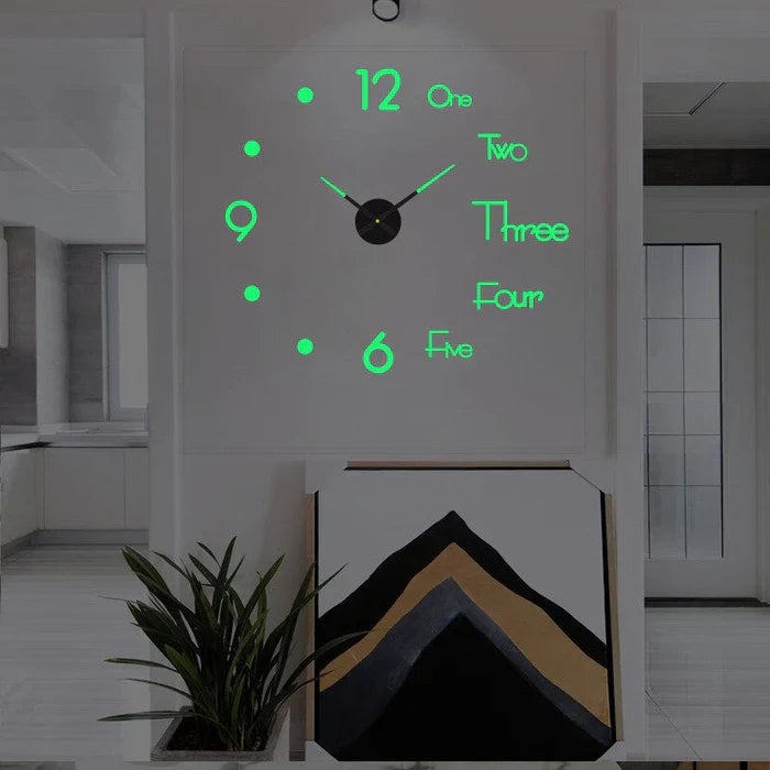 Round Wall Clock 40-130 cm | Black, Silver, Golden or Glowing Numbers | Silent Quartz Movement, Wall Mount Included