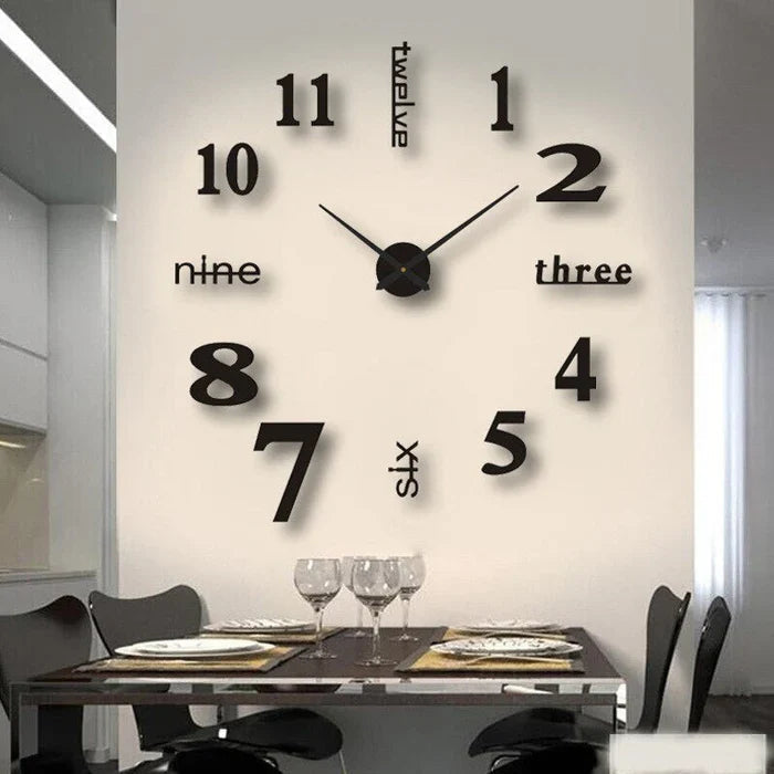 Round Wall Clock 40-130 cm | Black, Silver, Golden or Glowing Numbers | Silent Quartz Movement, Wall Mount Included