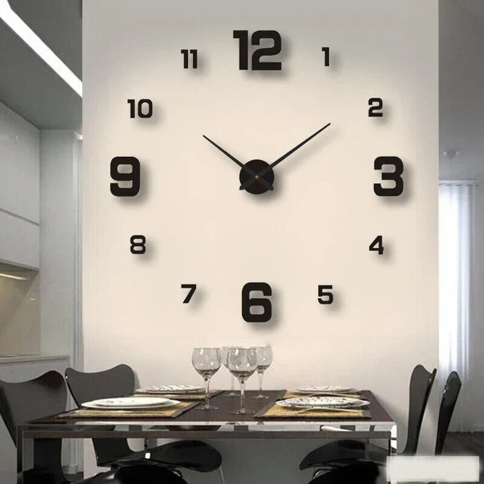 Round Wall Clock 40-130 cm | Black, Silver, Golden or Glowing Numbers | Silent Quartz Movement, Wall Mount Included
