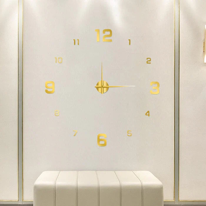 Round Wall Clock 40-130 cm | Black, Silver, Golden or Glowing Numbers | Silent Quartz Movement, Wall Mount Included