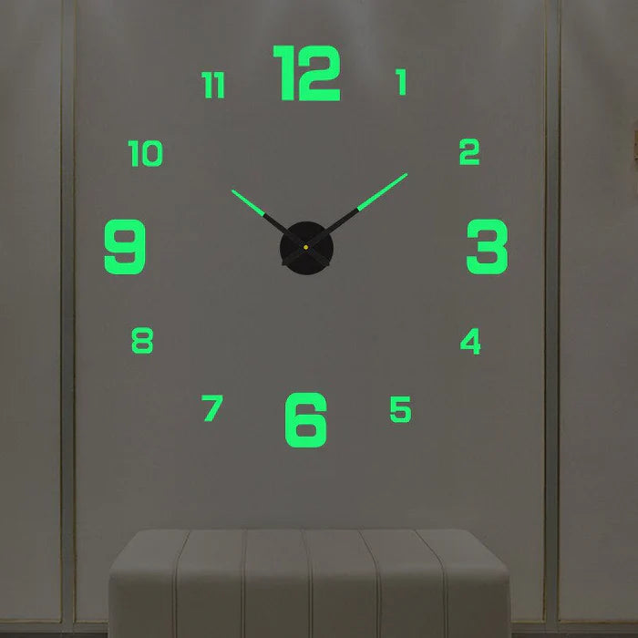 Round Wall Clock 40-130 cm | Black, Silver, Golden or Glowing Numbers | Silent Quartz Movement, Wall Mount Included