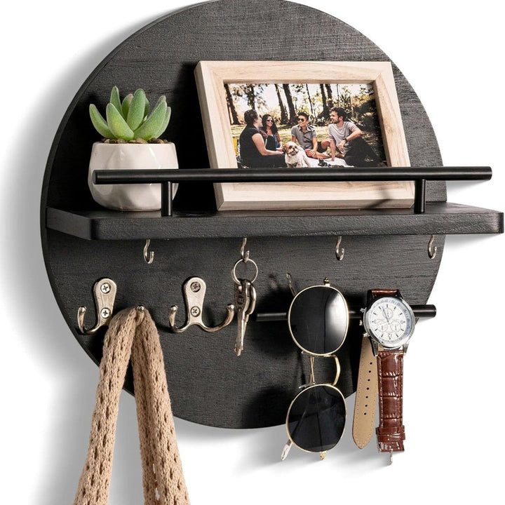 Round Wooden Key Holder | Stylish &amp; Eco-Friendly Wall Organiser 1