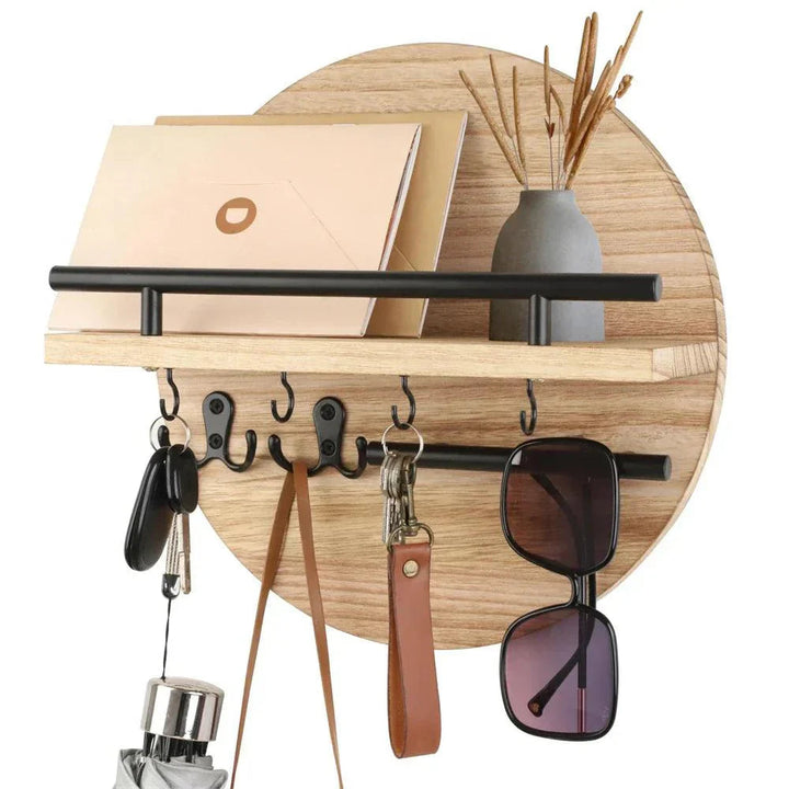 Round Wooden Key Holder | Stylish &amp; Eco-Friendly Wall Organiser 3