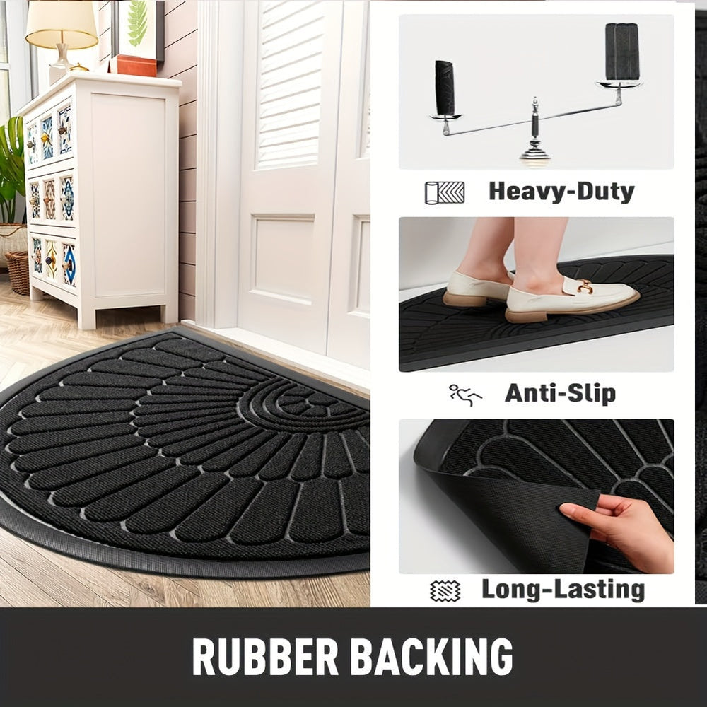 Rubber Door Mat | Half Round Non-Slip Design