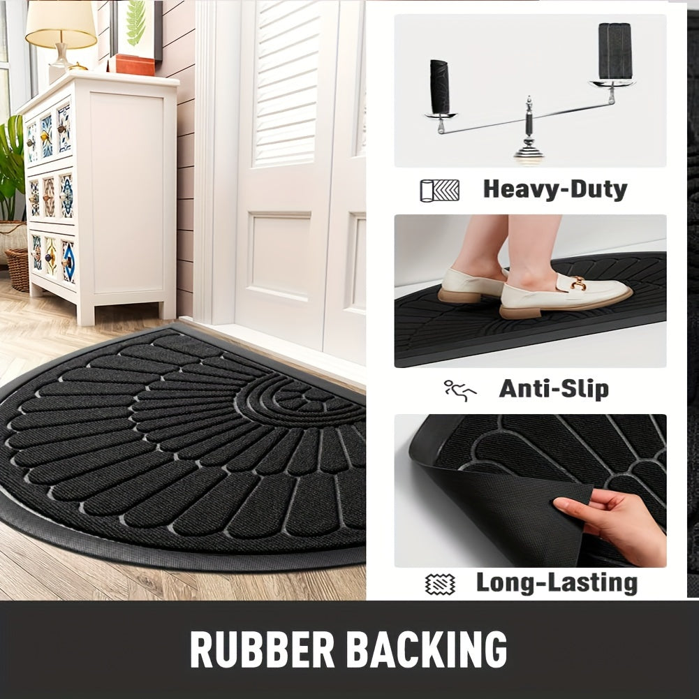 Rubber Door Mat | Half Round Non-Slip Design