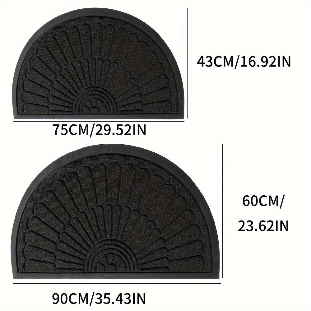 Rubber Door Mat | Half Round Non-Slip Design