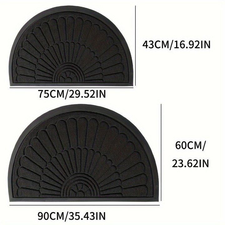 Rubber Door Mat | Half Round Non-Slip Design