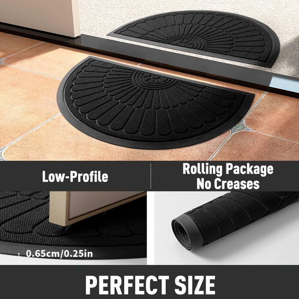 Rubber Door Mat | Half Round Non-Slip Design