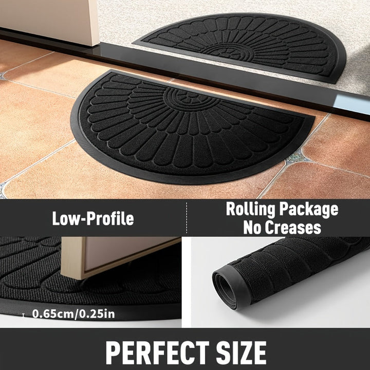 Rubber Door Mat | Half Round Non-Slip Design