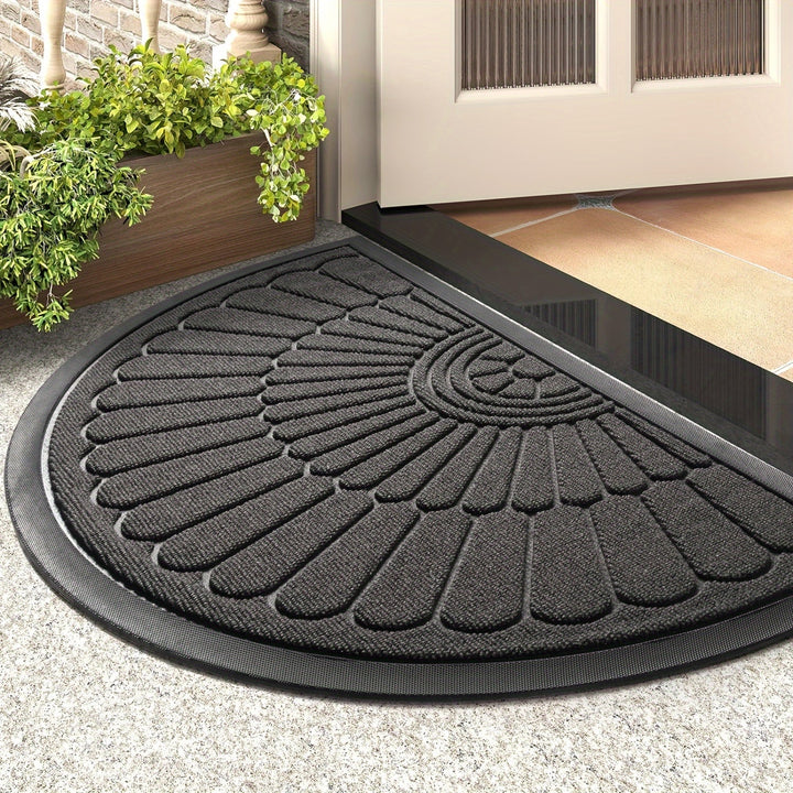 Rubber Door Mat | Half Round Non-Slip Design