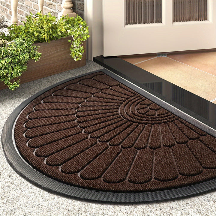 Rubber Door Mat | Half Round Non-Slip Design
