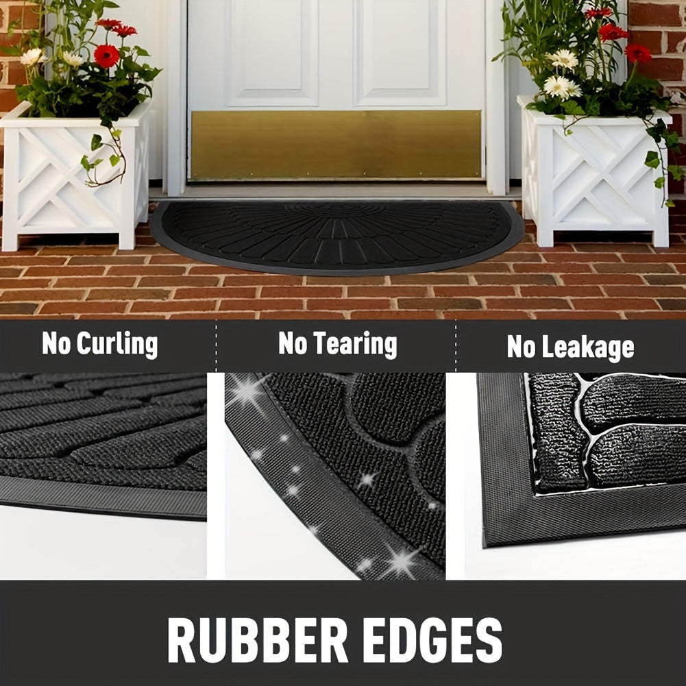 Rubber Door Mat | Half Round Non-Slip Design