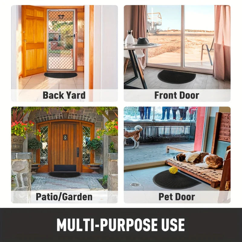 Rubber Door Mat | Half Round Non-Slip Design