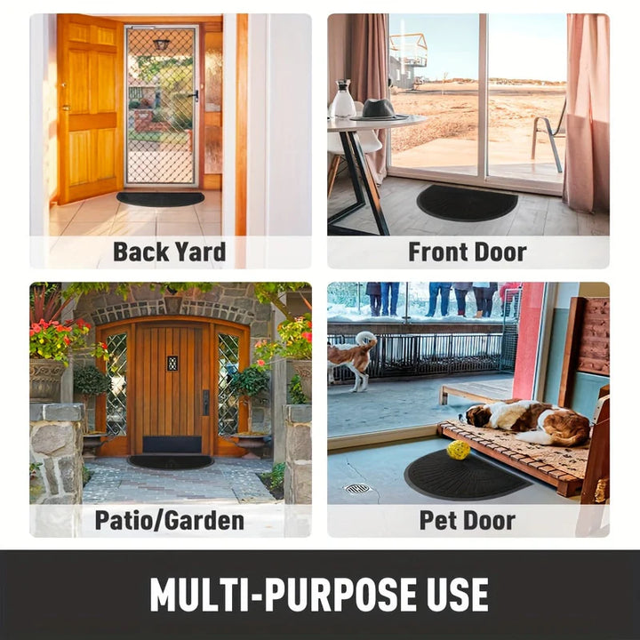 Rubber Door Mat | Half Round Non-Slip Design