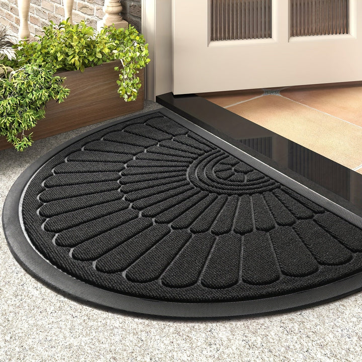 Rubber Door Mat | Half Round Non-Slip Design