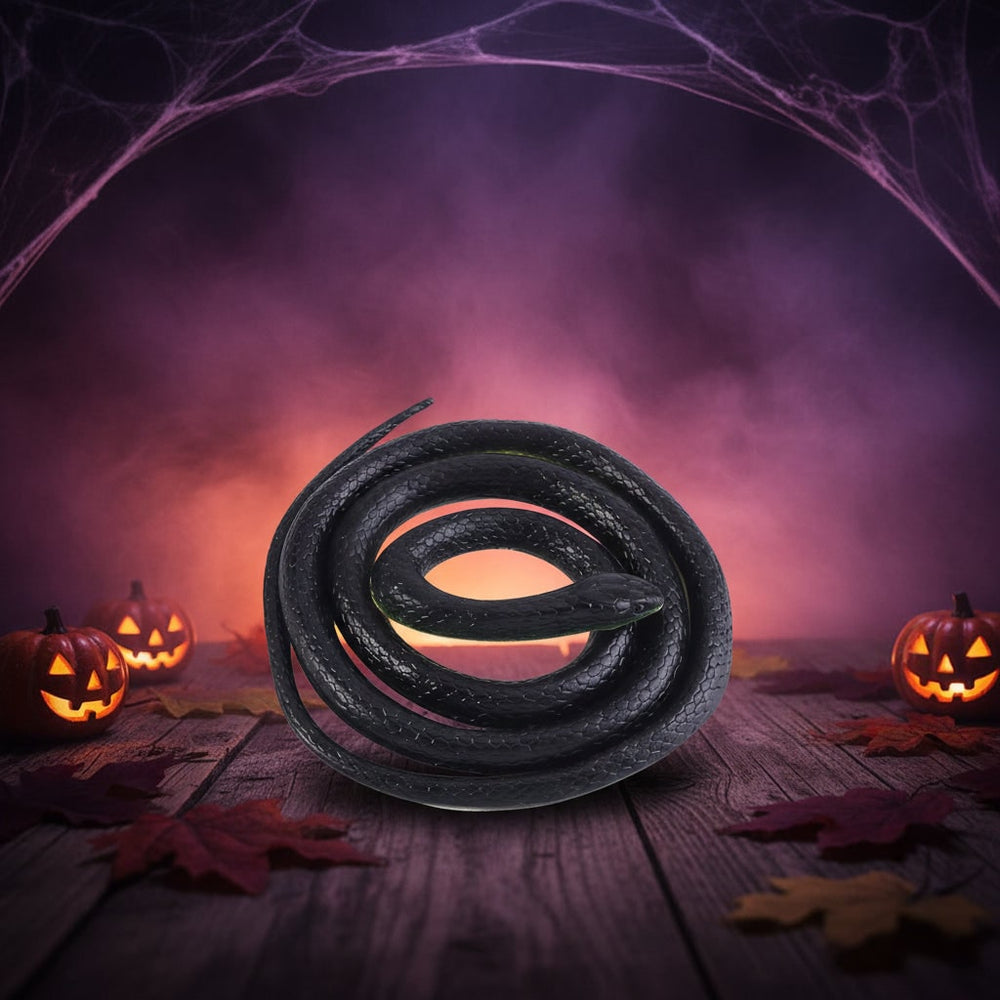 Rubber Snake Prank Toy Halloween Decoration | Poseable Coiled Design with Moulded Head | Flexible Reusable Rubber