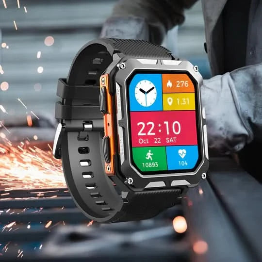 Rugged Smartwatch | Heart Rate, Blood Oxygen &amp; Sleep Tracking | 10-Day Battery | Weatherproof