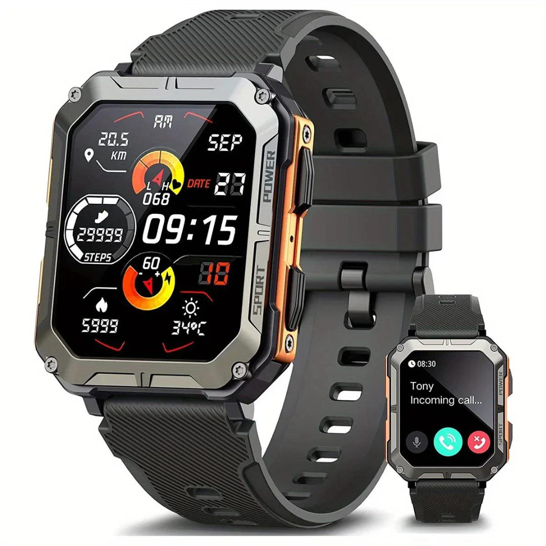 Rugged Smartwatch | Heart Rate, Blood Oxygen & Sleep Tracking | 10-Day Battery | Weatherproof