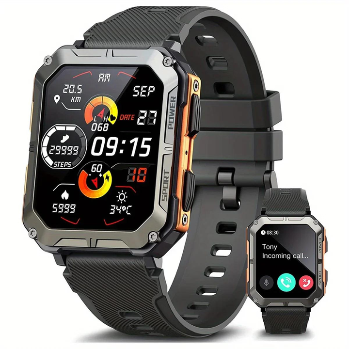 Rugged Smartwatch | Heart Rate, Blood Oxygen &amp; Sleep Tracking | 10-Day Battery | Weatherproof