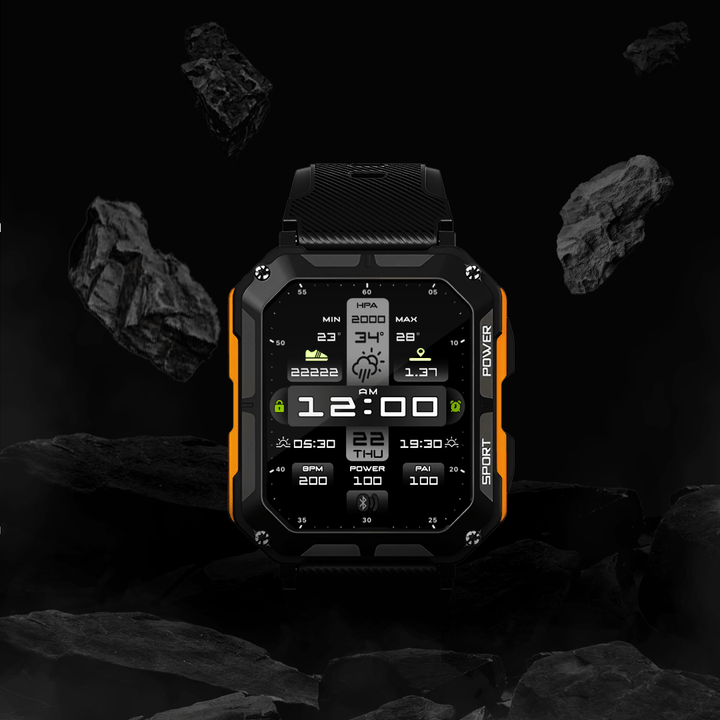 Rugged Smartwatch | IP68 &amp; 10ATM | Heart Rate &amp; Blood Oxygen | 70+ Sport Modes | 10–18 Day Battery