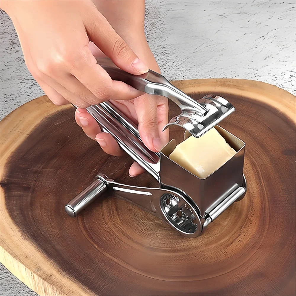 Rotary Grater Stainless Steel 20 cm | Hand Crank Cheese &amp; Vegetable Shredder | Rust-Resistant, No Plastic Parts 2
