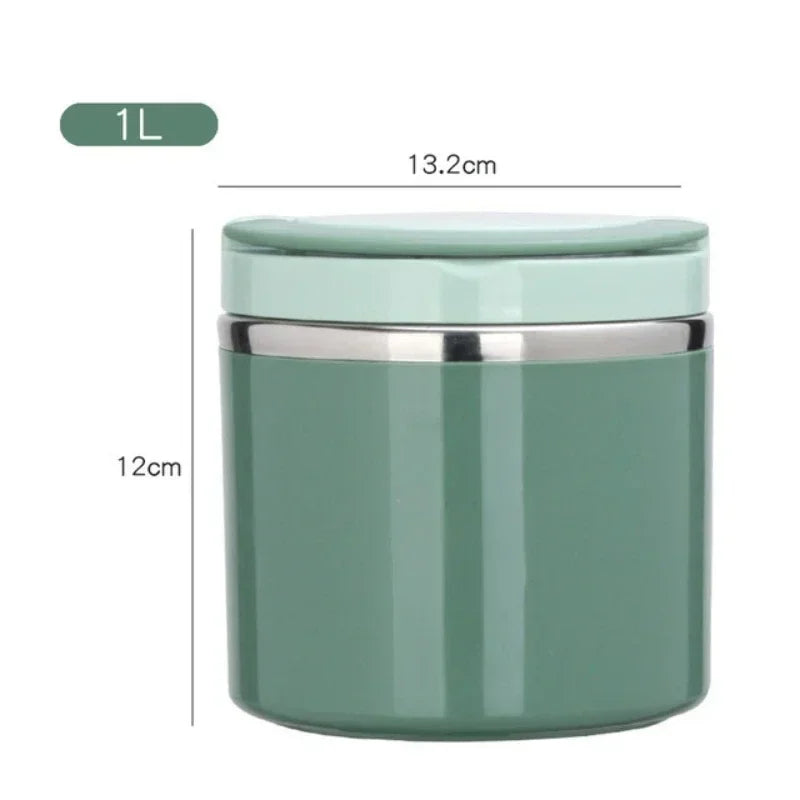 Thermal Lunch Box Stainless Steel 630 ml / 1000 ml | Leak-Proof &amp; Double-Walled Insulation | Blue, Green, Pink with Handle 6